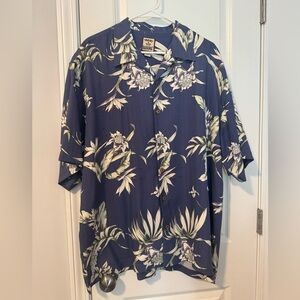 Tommy Bahama Blue Floral Men's Short Sleeve Button Down Shirt